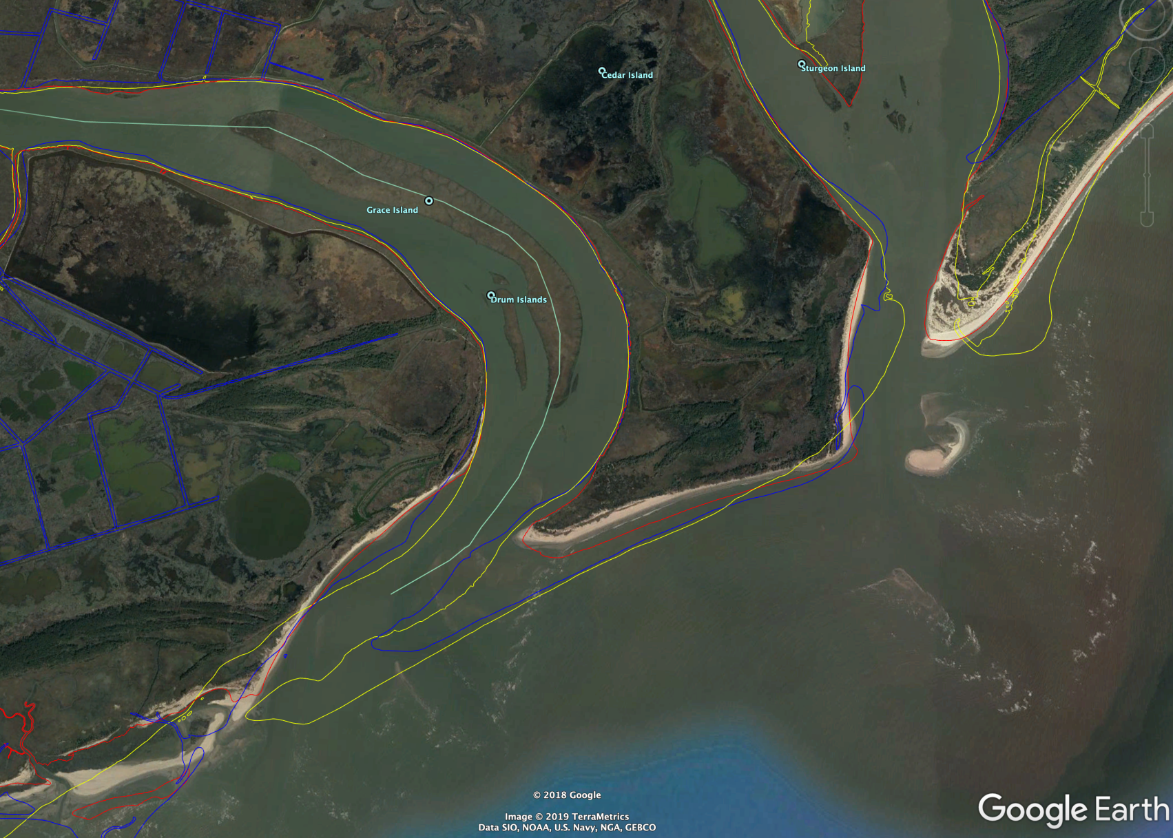 Lines in the sand: Parts of the Santee Delta washed away after the Santee Cooper dams were built